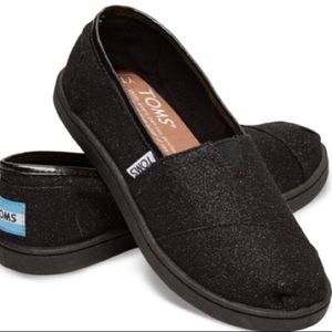 Toms Black Glimmer Youth Classics Canvas Sneaker